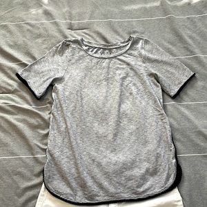 LOFT navy blue stripped t-shirt with bauble boarder